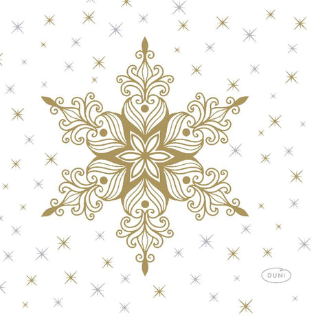 Serwetki Duni Snowstars białe 24x24cm