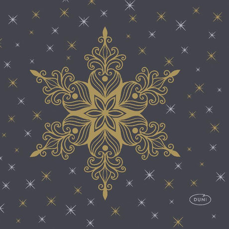 Serwetki Duni Snowstars czarne 24x24cm