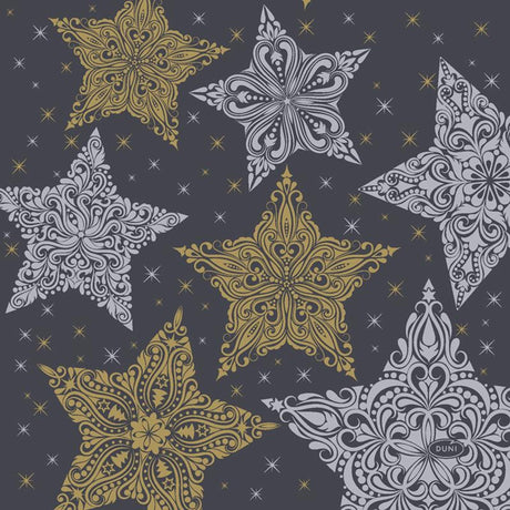Serwetki Duni Snowstars czarne 33x33cm