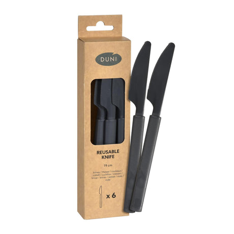 Plastikowy nóż granitowy Duni wielokrotnego użytku 19 cm, opakowanie 6 sztuk