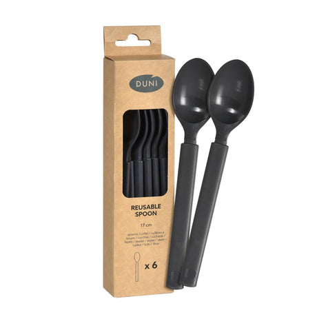 Łyżka plastikowa Duni, granitowa wielokrotnego użytku, 17 cm, opakowanie 6 sztuk