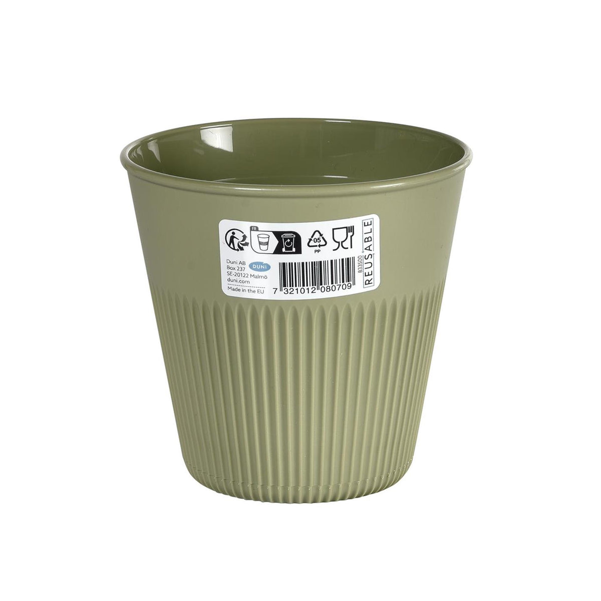 Kubek plastikowy Duni gorące paski zielony 24cl