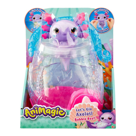 Goliath animagic niech glo aksolotl akwarium - figurka do zabawy - świetlisty aksolotl - z własnym akwarium