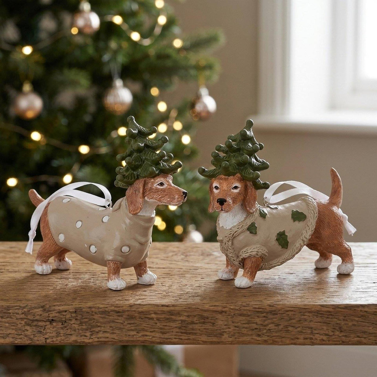Boltze home kersthanger hond polyresin 10,5x8x4cm