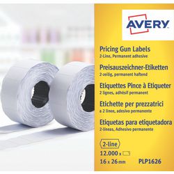 Etykiety plp1626 avery 2 linie 26x16mm białe 10 rolek