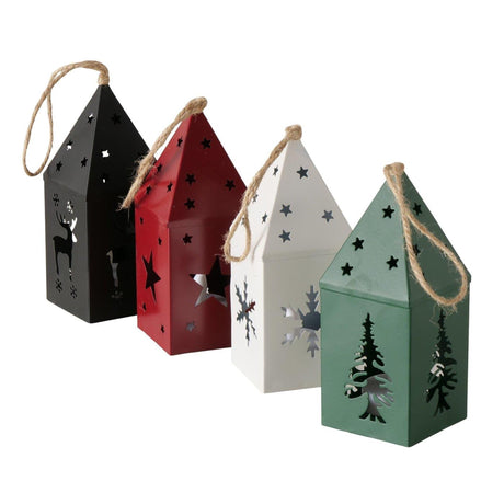Boltze home led lantaarn sara h15cm groen roodwit zwart 4 assorti