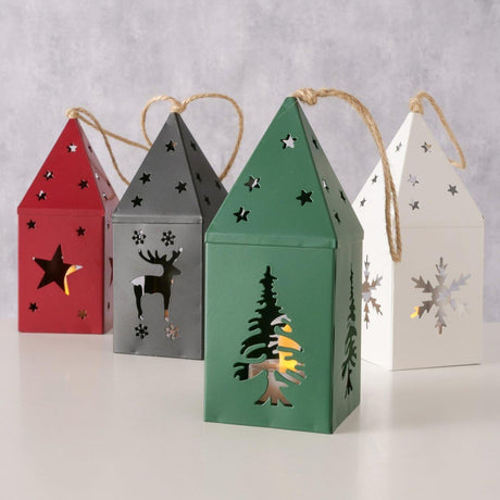 Boltze home led lantaarn sara h15cm groen roodwit zwart 4 assorti