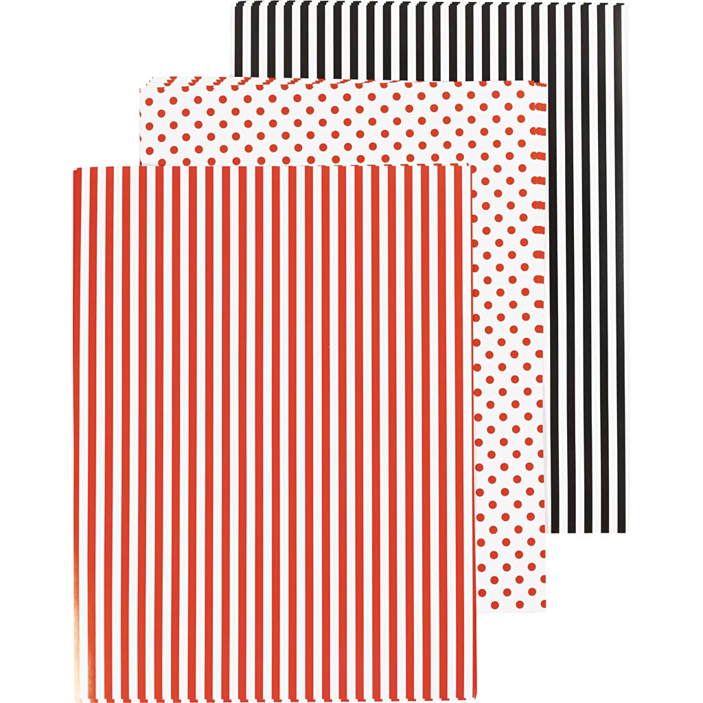 Https: www.cchobby.nl glanspapier-strips-dots-vel-25x35-cm-80-gr-zwart-rood-wit-25-vel-1-doos