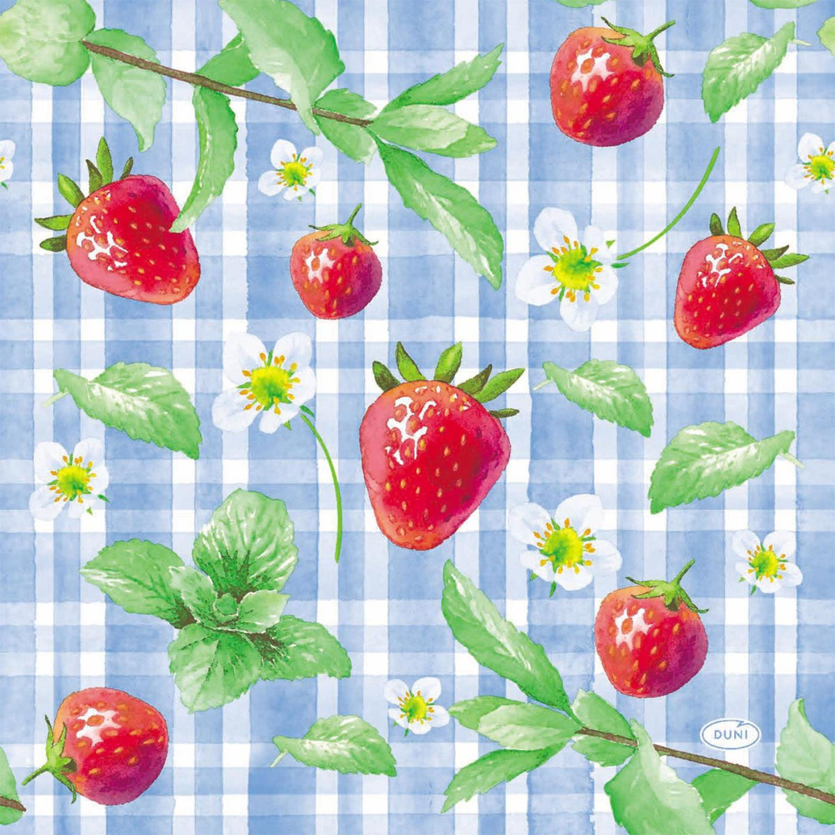 Serwetki Duni piknik truskawkowy 33x33cm