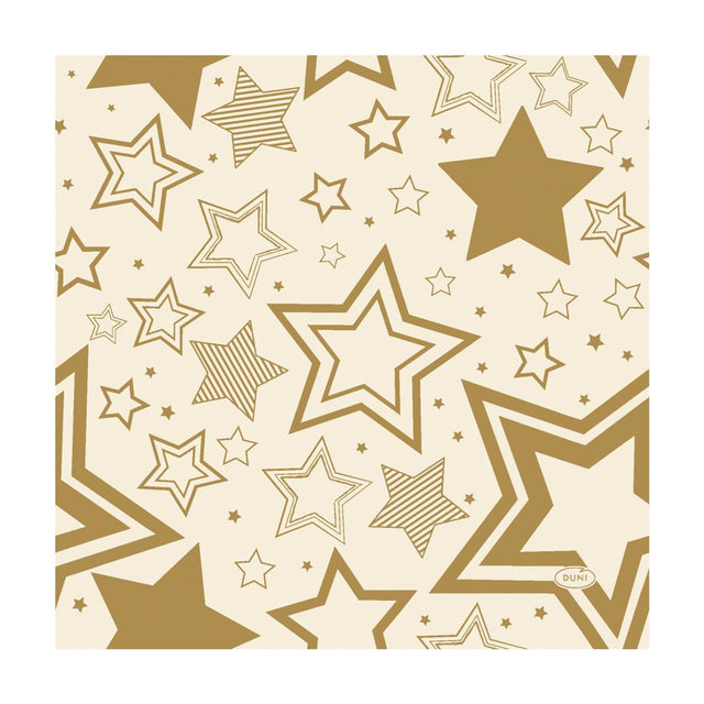 Duni servetten holiday star cream 33x33cm
