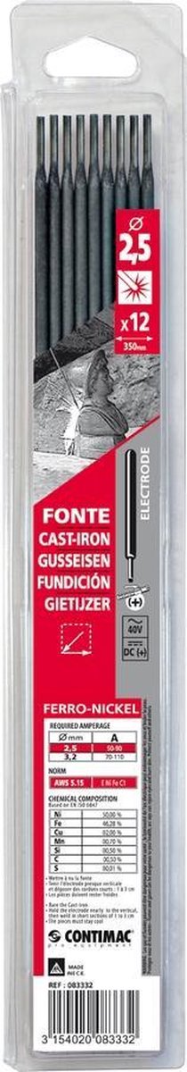 Elektroda spawalnicza Gys Guss 12 szt. (ø x dł.) 2,5 mm x 350 mm 50 - 90 a