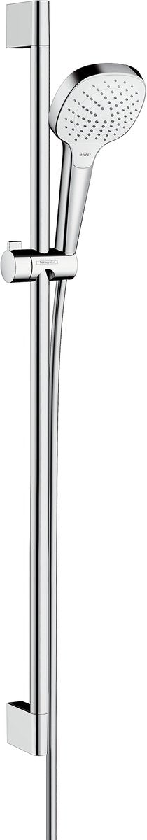 Hansgrohe cromaselect e vario zestaw drążków przesuwnych - z croma -select e vario - główka prysznicowa - ecosmart - 90cm - z isiflex b - wąż prysznicowy - 160cm biały chrom - biały chrom