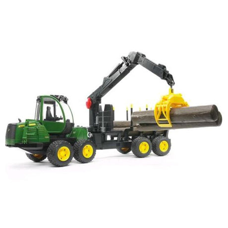 Ciągnik Bruder John Deere 1210e z chwytakiem do pni drzew