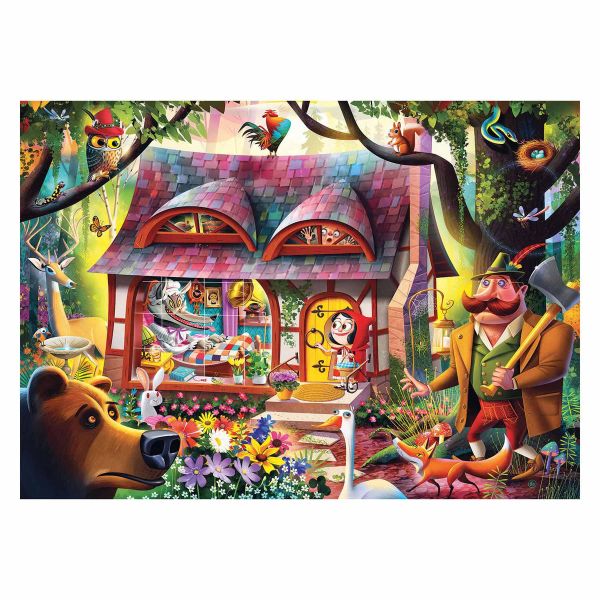 Ravensburger Puzzle Little Red Riding Hood i de Wolf, 1000st.