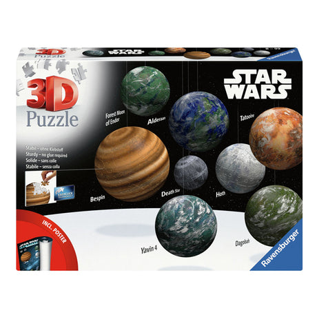 Puzzle 3D Ravensburger Star Wars Planet Galaxy 531 elementów.