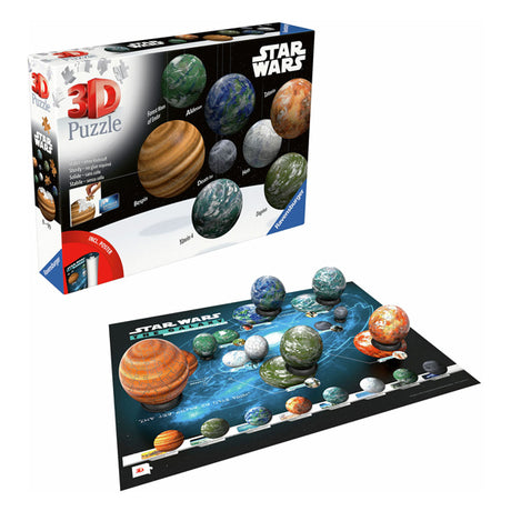 Puzzle 3D Ravensburger Star Wars Planet Galaxy 531 elementów.