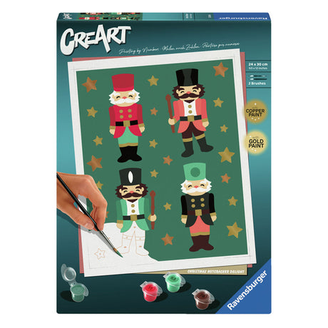 Ravensburger farba po numerze Christmas - stworzony świąteczny dziadek do orzechów.