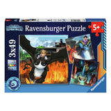 Puzzle Ravensburger Smoki Dziewięciu Królestw, 3x49 elementów.
