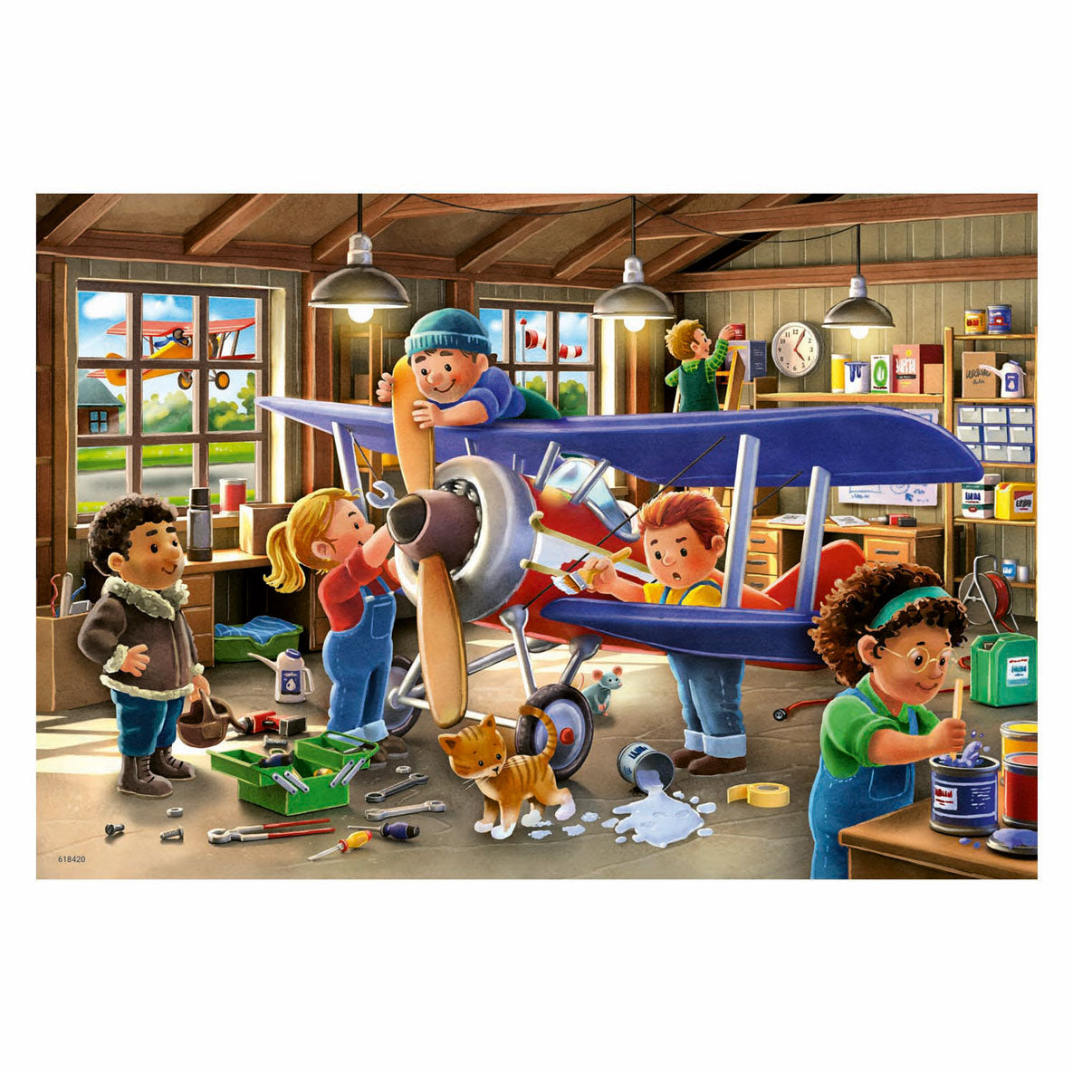 Puzzle Ravensburger do naprawy pociągu lotniczego 2x24 elementy