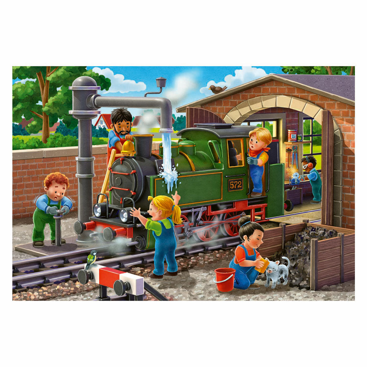 Puzzle Ravensburger do naprawy pociągu lotniczego 2x24 elementy
