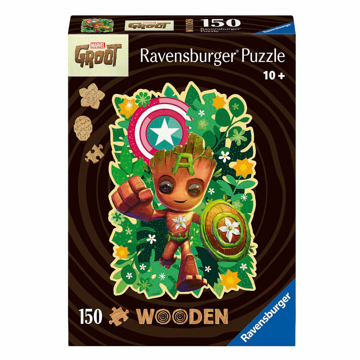 Drewniane puzzle Ravensburger Marvel duże, 150 elementów.
