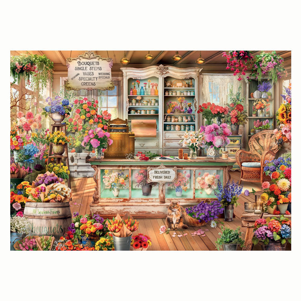 Ravensburger jigsaw puzzle - all seasons flower shop - 1000 pieces