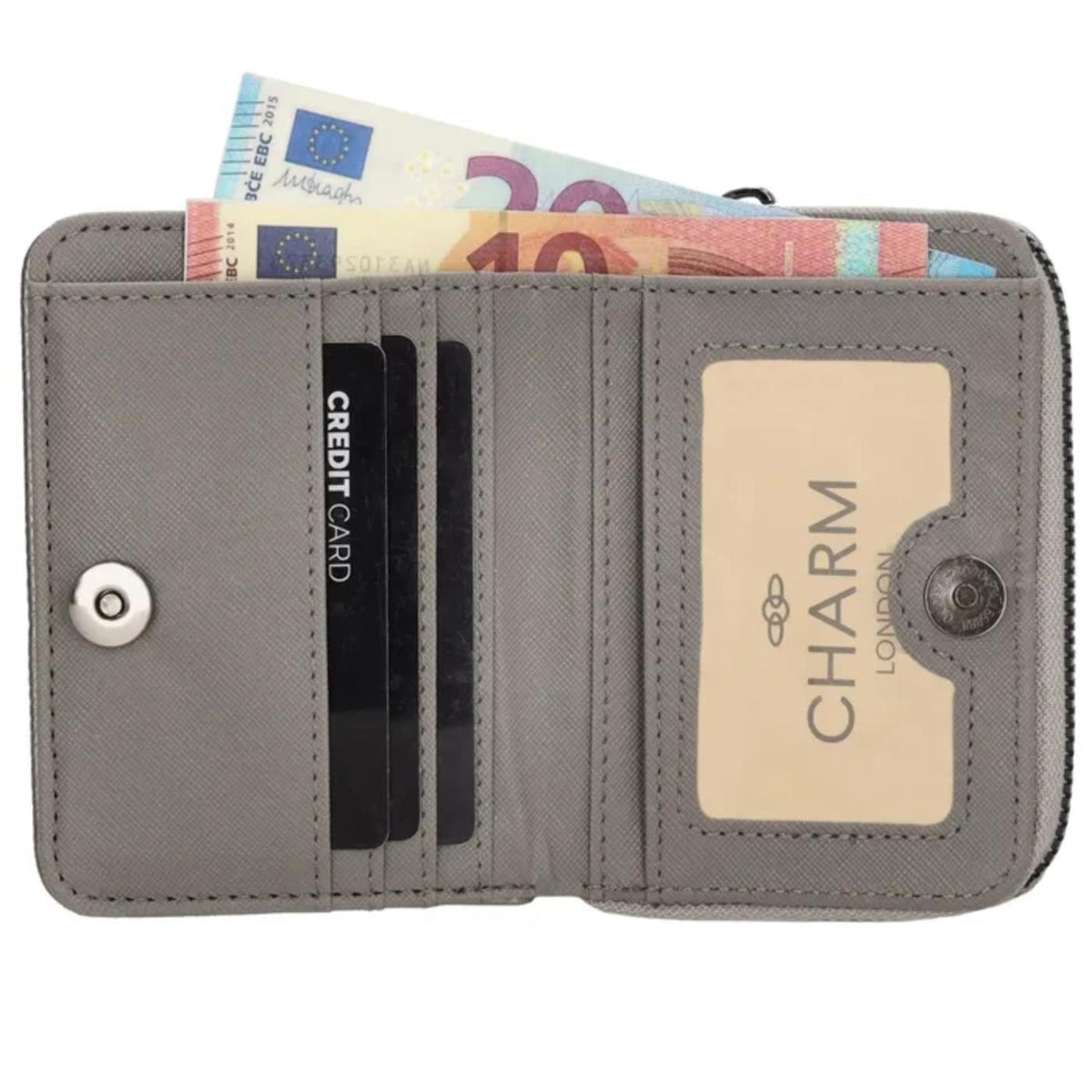 Portfel Beagles lizaso - 990 ciemne srebro 9x12x3cm poliester