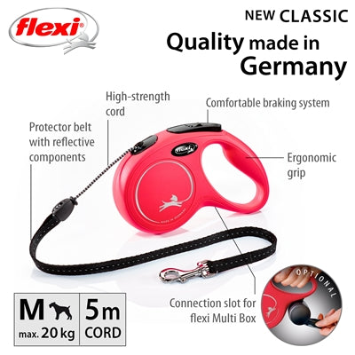 Produkty Flexi linia zwijana nowy klasyczny przewód czerwony m 5 metrów do 20kg