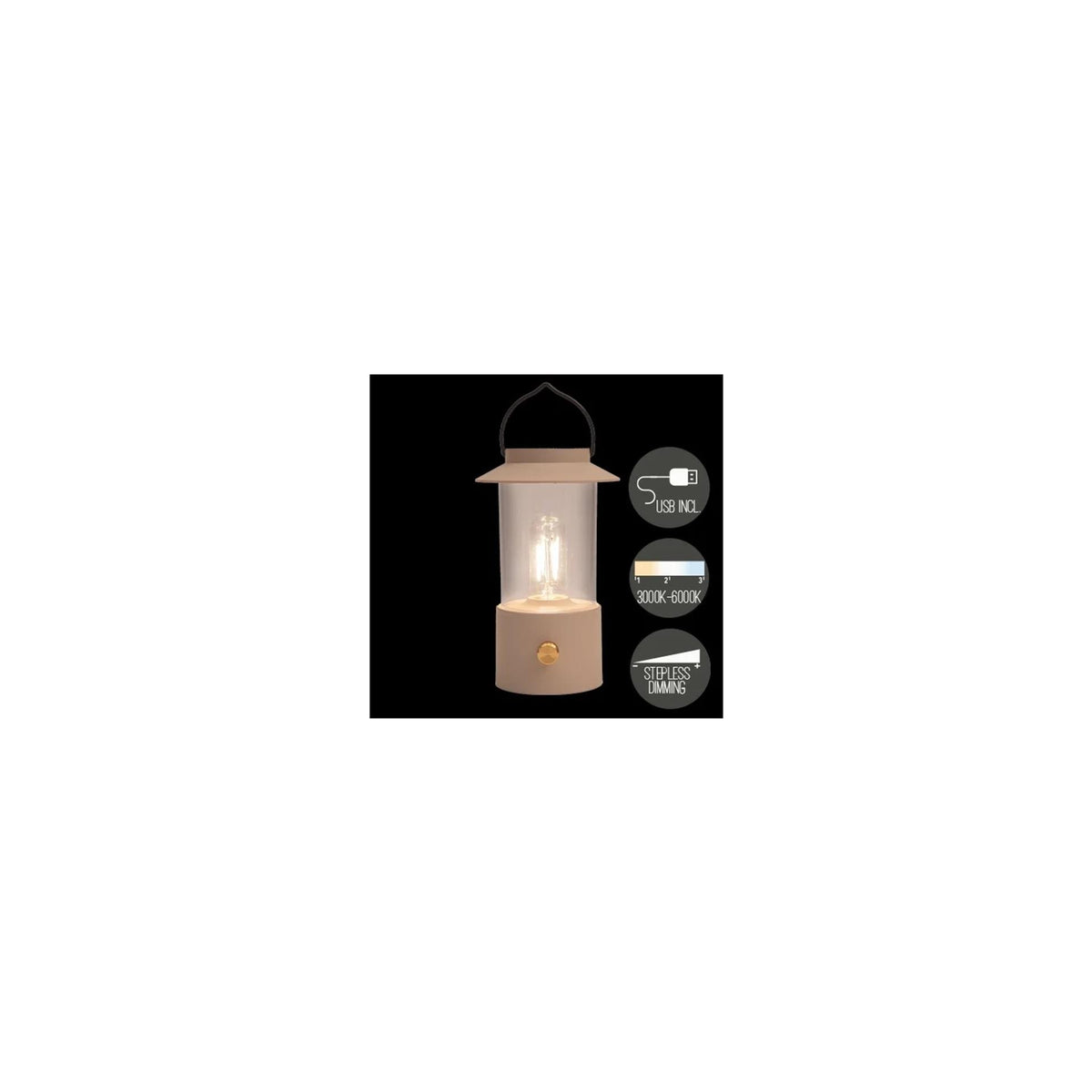 Kolekcja Anny Latarnia LED piaskowa 24x9cm na USB