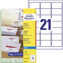 Etykiety adresowe szybkoschnące Avery j8160-25 63,5x38,1mm