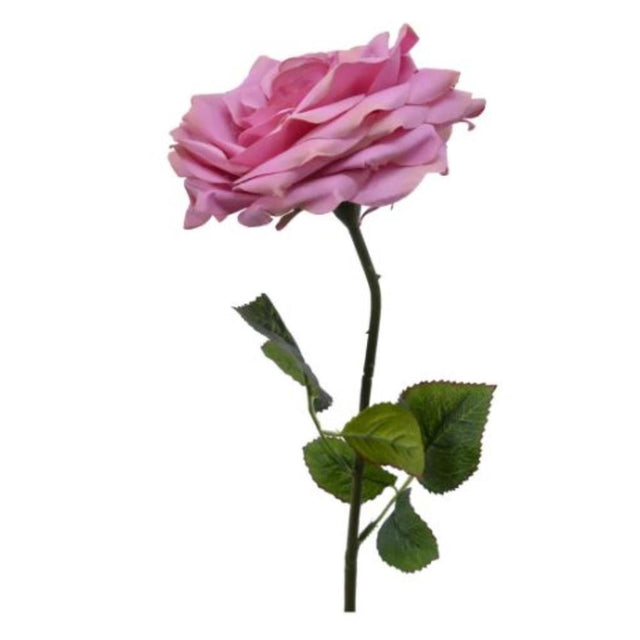 Decoris sztuczny kwiat róży na łodydze poliester 53cm