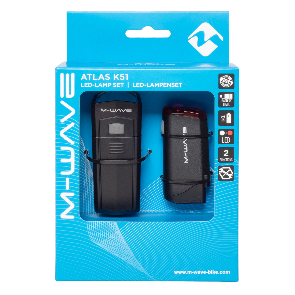 Zestaw oświetlenia akumulatorowego M-wave Atlas K51