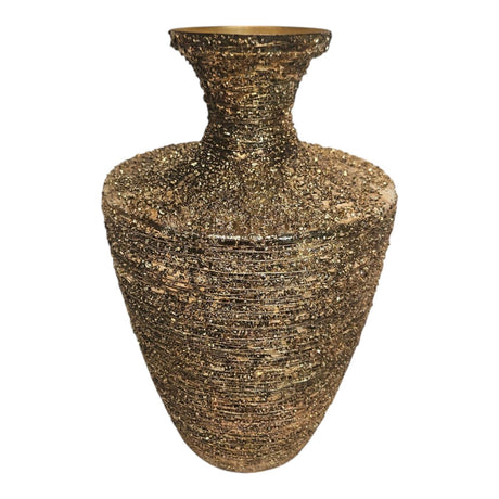 Wazon z atmosferą rezydencji w kolorze metalicznego złota 11x23x37cm