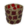 Mansion atmosphere theelichthouder mozaã¯ek rood goud 6x6cm