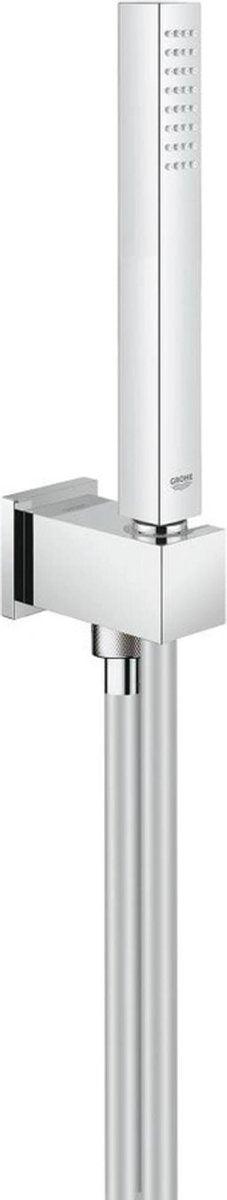 Zestaw prysznicowy Grohe Euphoria Cube Stick - 1 rodzaj strumienia - drążek - z uchwytem - z kolankiem do podłączenia do ściany - gładki wąż - 125 cm - chrom