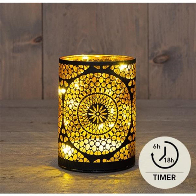 Kolekcja Anny LED cylindryczny szklany marrakech 9xh12cm