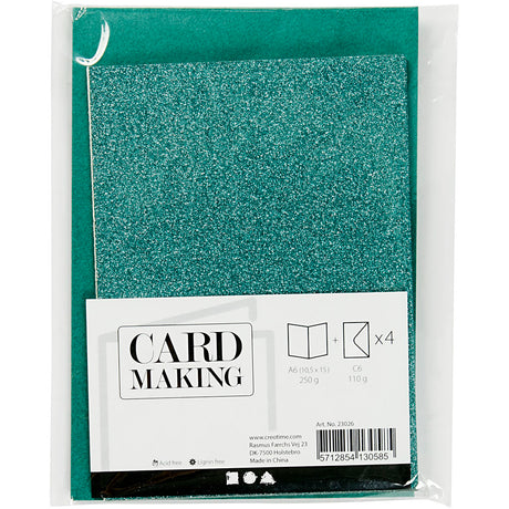 Firma Creativ https: www.cchobby.nl karty-i-koperty-rozmiar-karta-10-5x15-cm-rozmiar-koperta-11-5x16-5-cm-glitter-110-250-gr-green-4-set-1-box