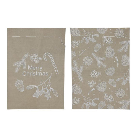Svenska Living Gift Bag Świąteczna torba prezentowa o wyglądzie juty z białym nadrukiem 50x70cm