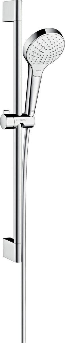 Zestaw drążka przesuwnego Hansgrohe cromaselect s vario ecosmart - 65 cm - biały chrom - średnica główki prysznicowej 110 mm - 3 rodzaje strumienia