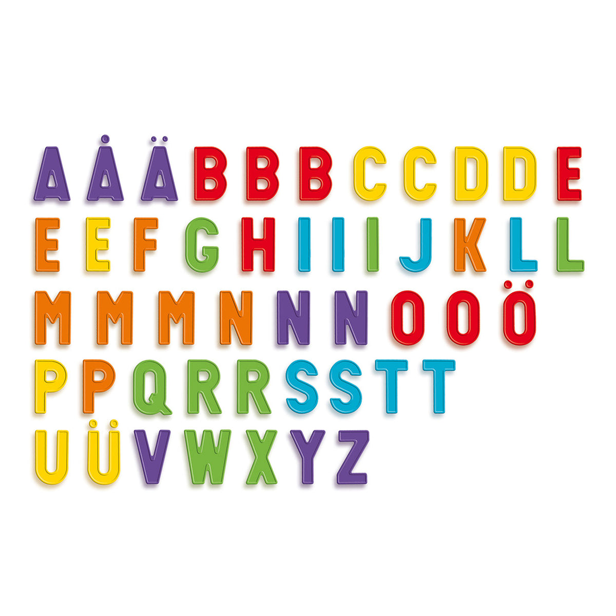 Tablica magnetyczna Quercetti w zestawie Magnesy z dużymi literami ABC, 53 szt.