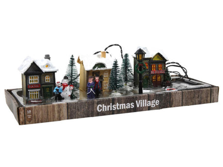 Svenska Living Christmas Village Poly z oświetleniem i muzyką, 10 szt. (bez baterii 2xaa)