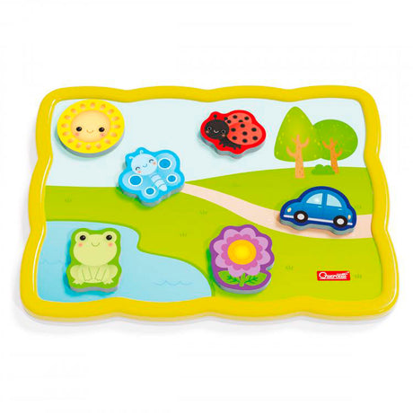 Puzzle w kształcie Quercetti z kolorami i słowami junior 12 sztuk