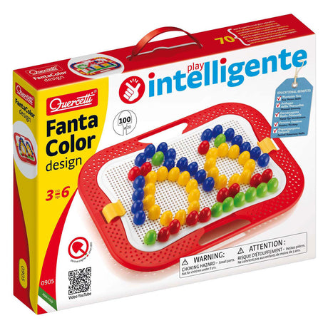 Mozaika wtykowa Quercetti fantacolor design, 100 pinów