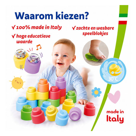 Klocki Quercetti z dźwiękiem - 18 sztuk.
