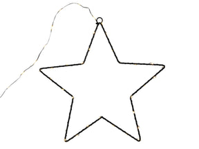 Svenska Living Star Metal Black 40cm 50 lamp ocieplanych ip44 b o z timerem 3xaa z podświetlanym kablem do zawieszenia