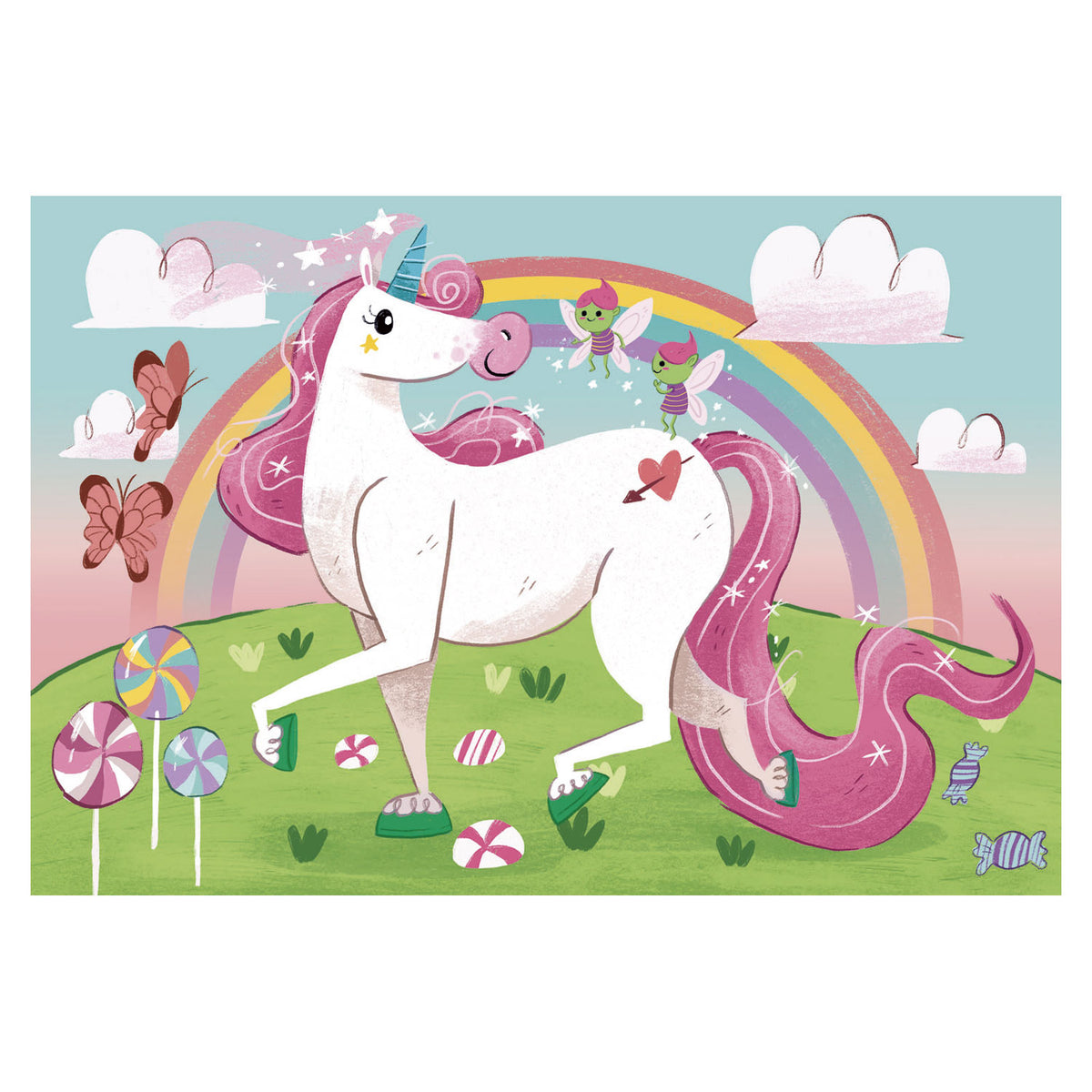 Clementoni - puzzle - 104 elementy - wierzę w jednorożce genialne - puzzle dla dzieci - supercolor