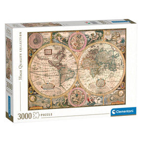 Clementoni puzzle antyczna mapa świata, 3000 elementów.
