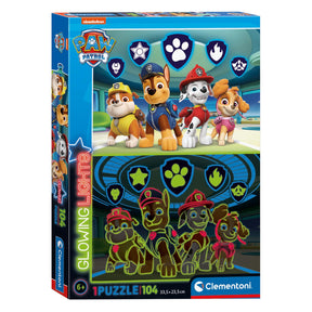 Clementoni glow w ciemnej puzzle Paw Patrol, 104st.