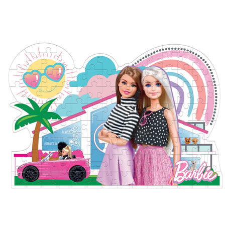 Puzzle Clementoni Super Color - Barbie różowy samochód, 104 elementy.