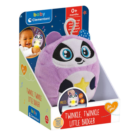 Fioletowa przytulaśna lampka nocna Clementoni Twinkle Twinkle Little Panda